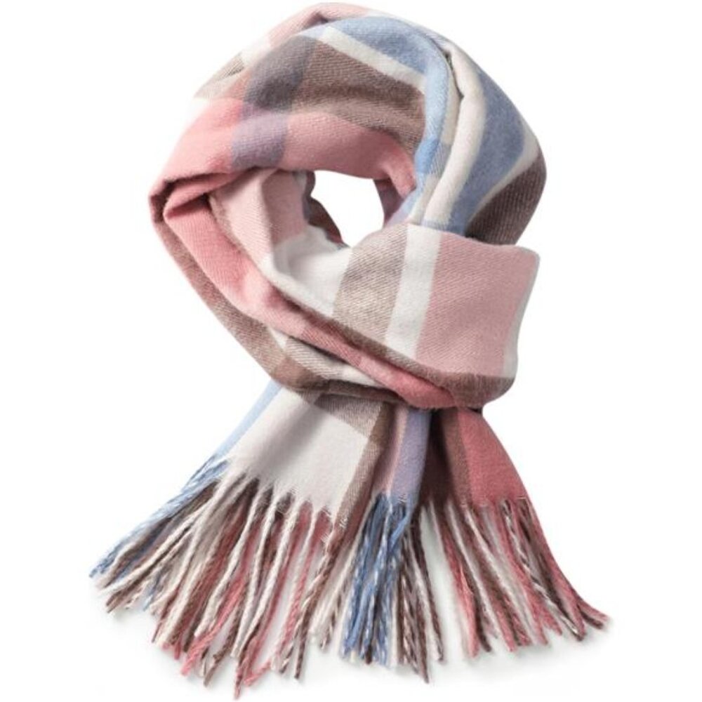 Womens plaid cashmere scarf warm winter blanket shawl soft cozy long wrap